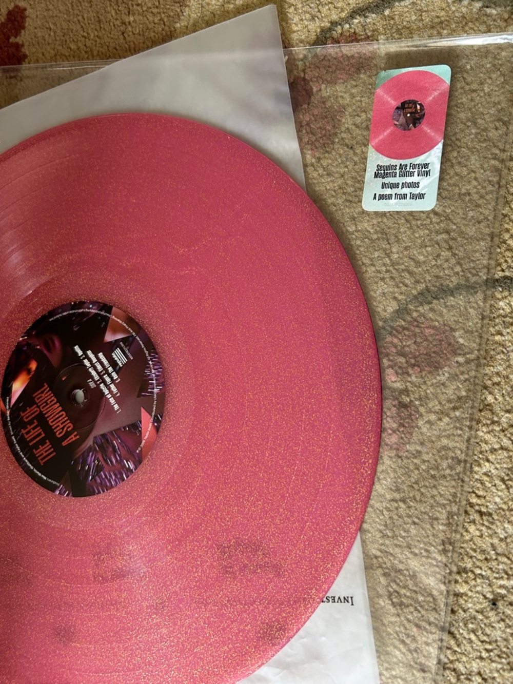 SOLD Taylor Swift The Life of a Showgirl “Sequins are Forever” Glitter Vinyl - Picture 4 of 5